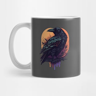 Raven Graphic Goth Black Crow Mug